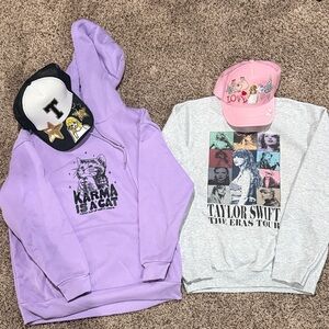 Custom! Taylor Swift Gear! Two hats & women’s small sweatshirts